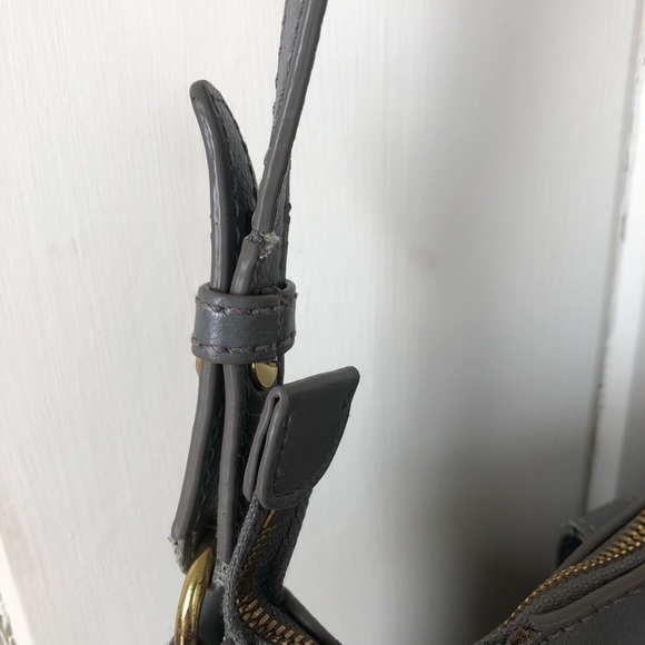 J CREW Factory Gray Leather Crossbody/Satchel Bag - Picture 14 of 16